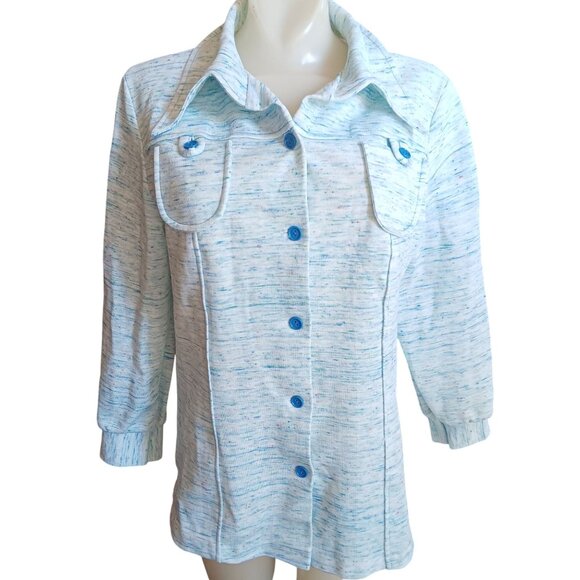 1OF1 Medium True Vintage Speckled Disco Blazer Jacket Handmade 1970's Mom - Picture 1 of 6